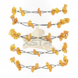 Raw chips amber bracelet with wire